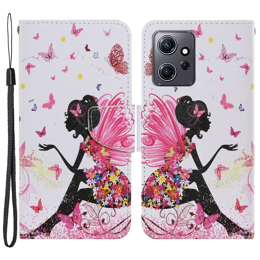 For Xiaomi Redmi Note 12 4G PU Leather Flip Cover Pattern Printing Protective Wallet Phone Case with Strap