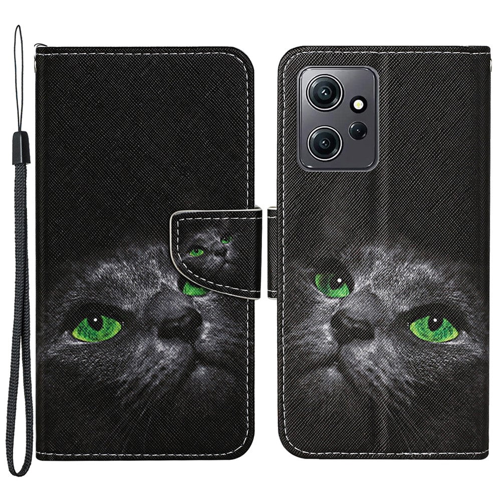 For Xiaomi Redmi Note 12 4G PU Leather Flip Cover Pattern Printing Protective Wallet Phone Case with Strap