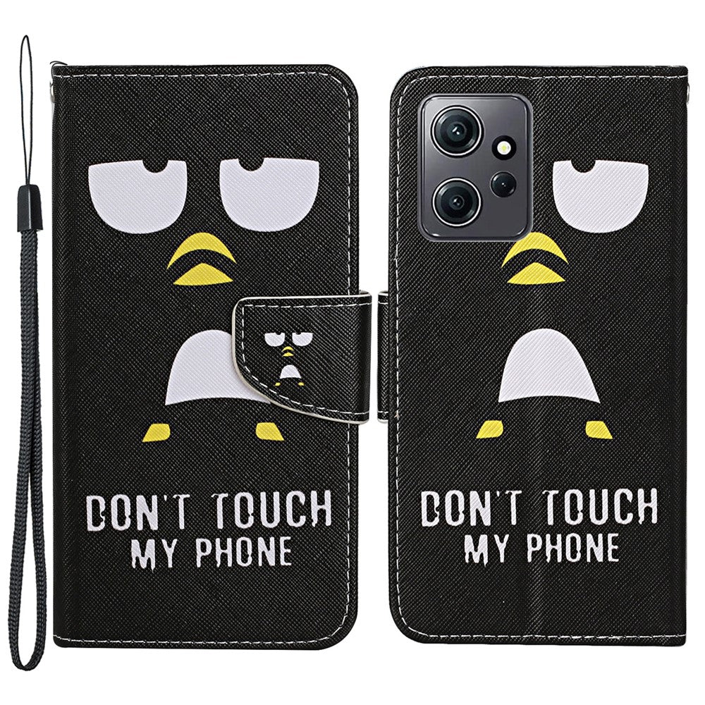 For Xiaomi Redmi Note 12 4G PU Leather Flip Cover Pattern Printing Protective Wallet Phone Case with Strap