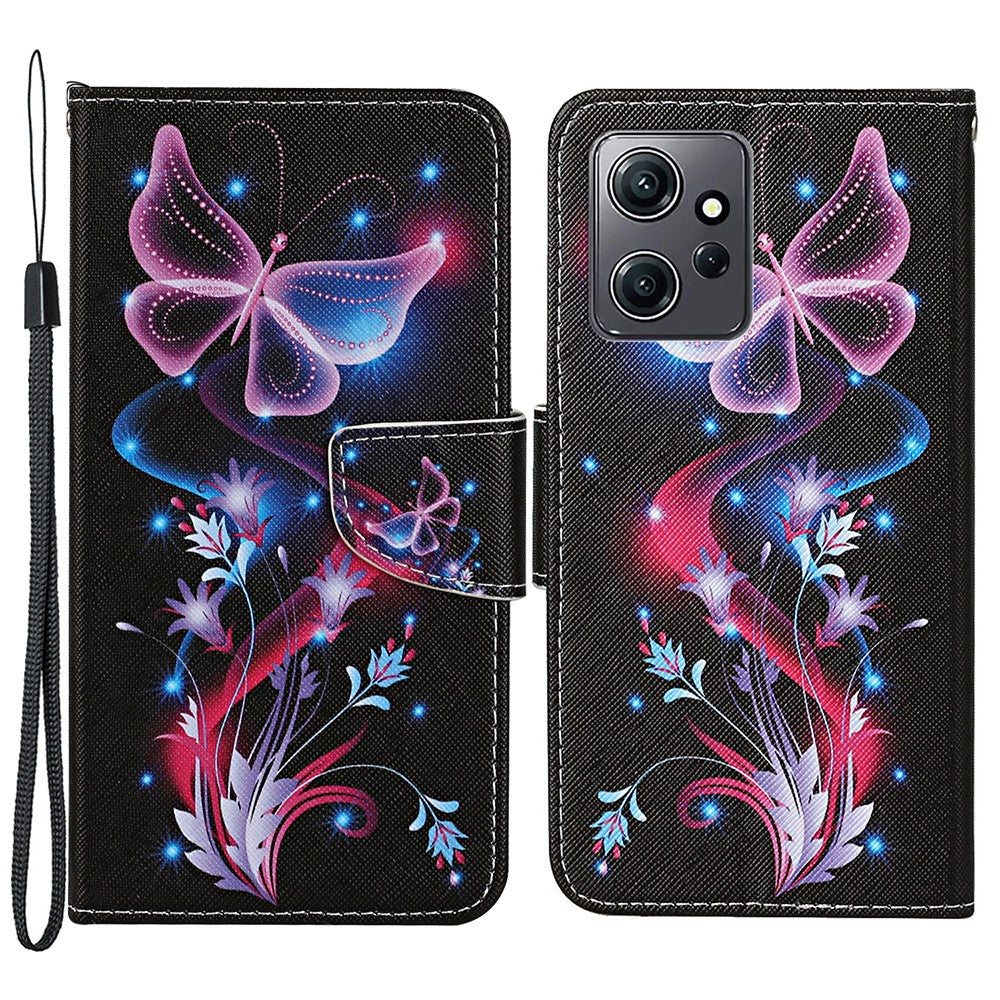 For Xiaomi Redmi Note 12 4G PU Leather Flip Cover Pattern Printing Protective Wallet Phone Case with Strap