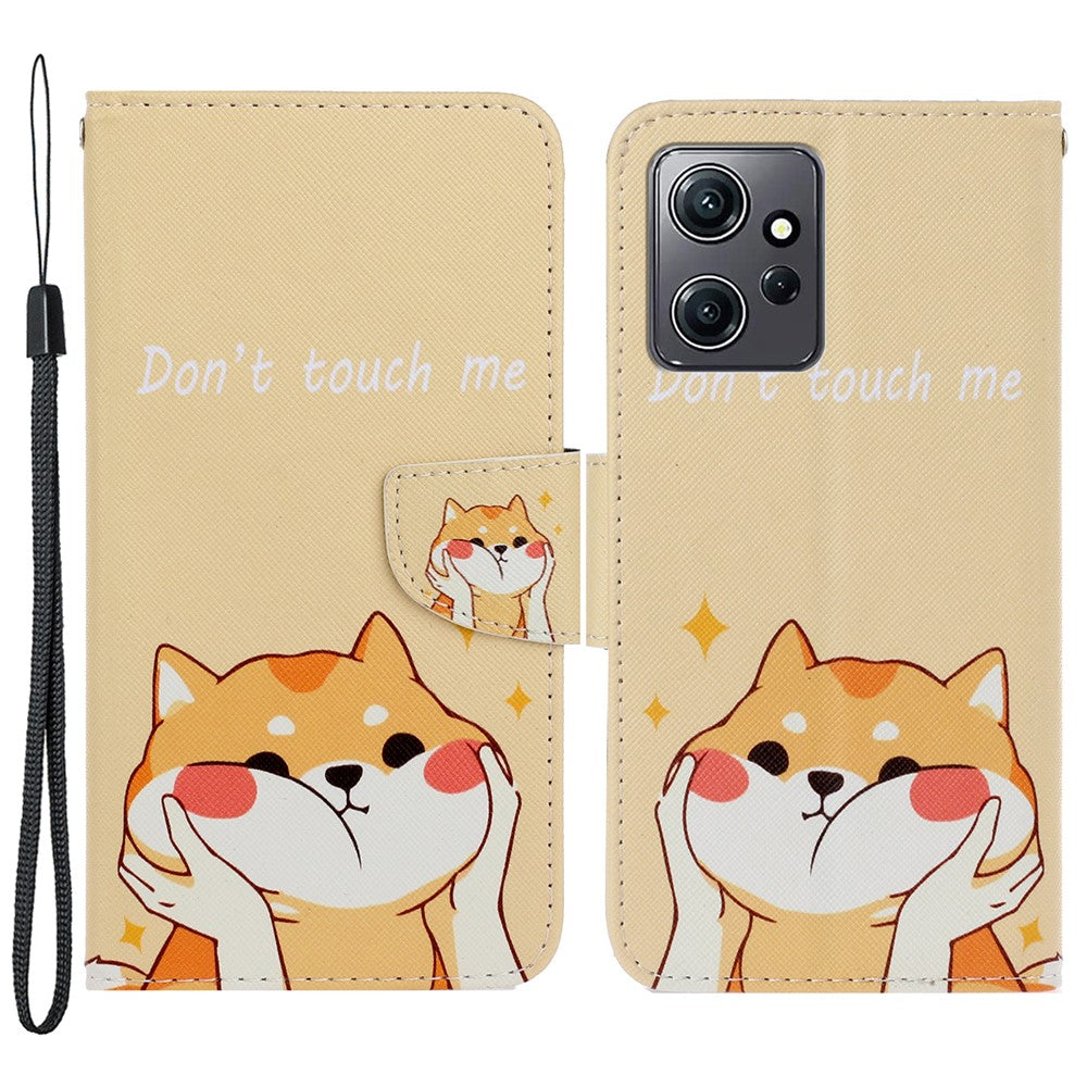 For Xiaomi Redmi Note 12 4G PU Leather Flip Cover Pattern Printing Protective Wallet Phone Case with Strap