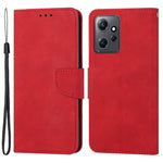 For Xiaomi Redmi Note 12 4G Solid Color PU Leather Phone Case Stand Wallet Flip Cover with Strap