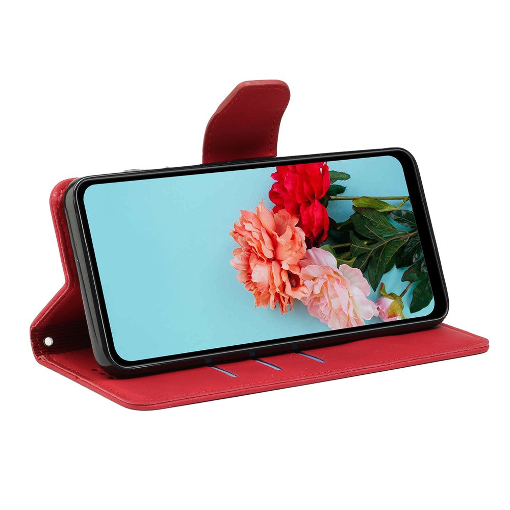 For Xiaomi Redmi Note 12 4G Solid Color PU Leather Phone Case Stand Wallet Flip Cover with Strap