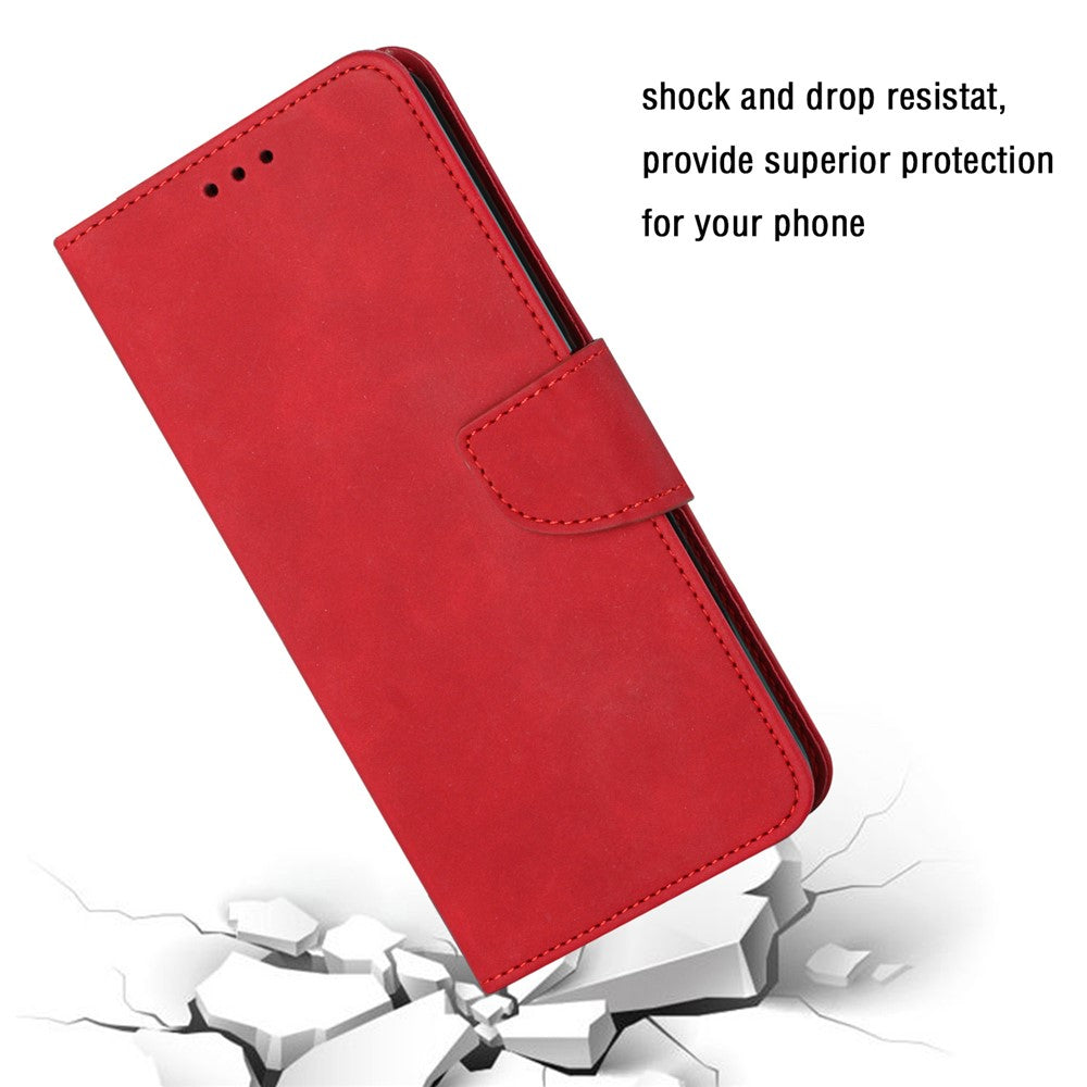 For Xiaomi Redmi Note 12 4G Solid Color PU Leather Phone Case Stand Wallet Flip Cover with Strap