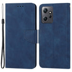 For Xiaomi Redmi Note 12 4G Solid Color PU Leather Phone Case Stand Wallet Flip Cover with Strap