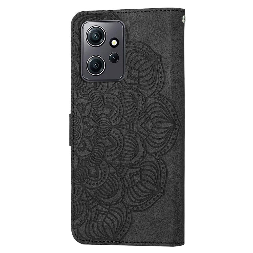 For Xiaomi Redmi Note 12 4G PU Leather Mandala Flower Imprinted Phone Case Wallet Stand Flip Cover