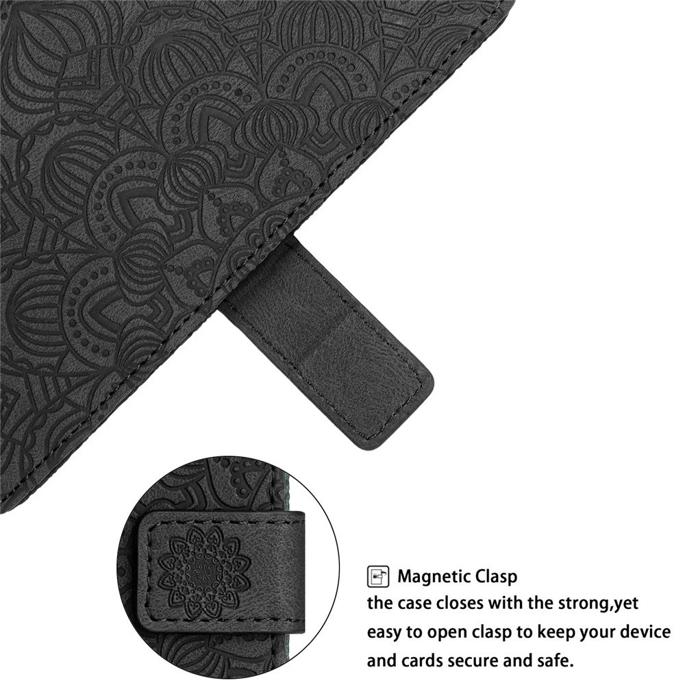 For Xiaomi Redmi Note 12 4G PU Leather Mandala Flower Imprinted Phone Case Wallet Stand Flip Cover