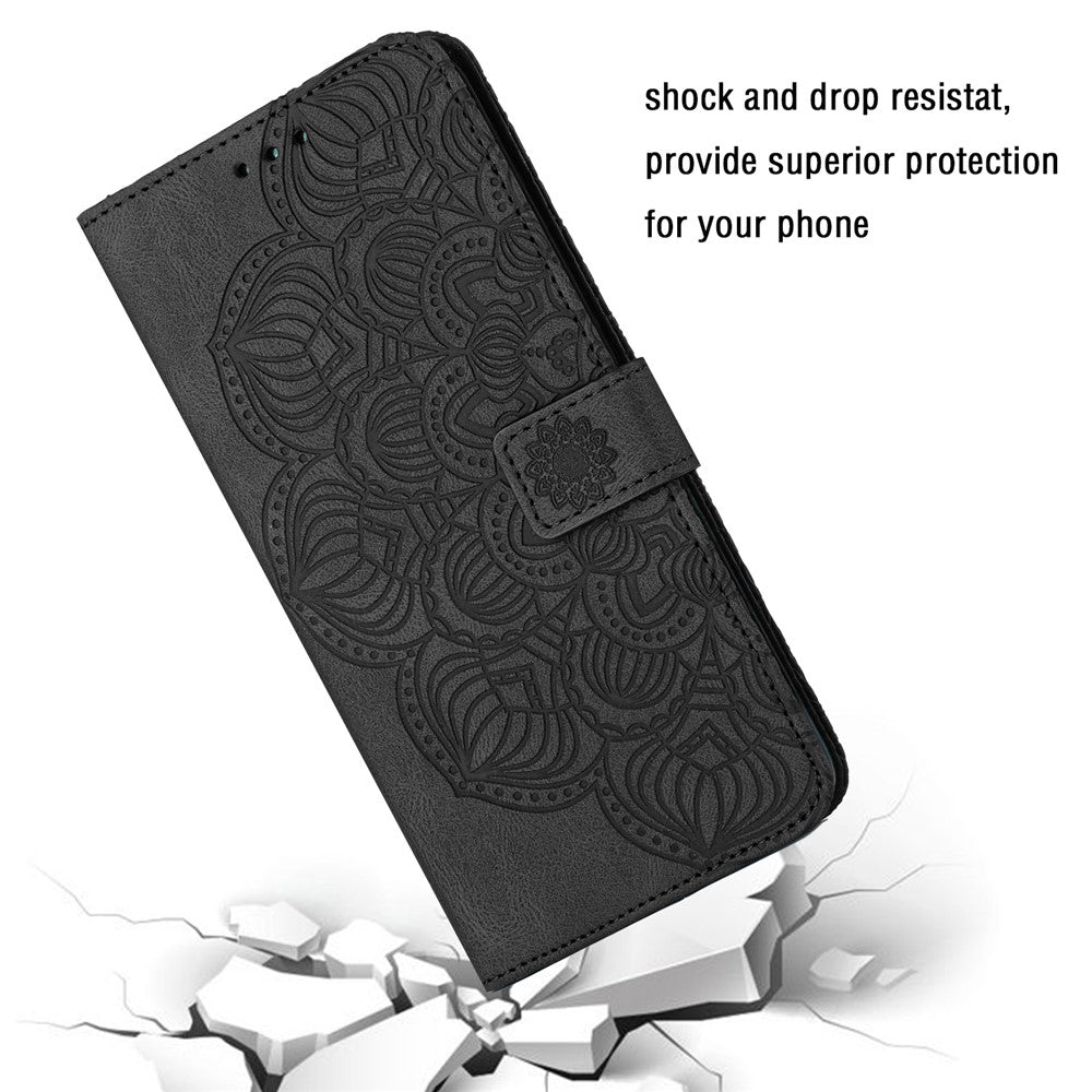 For Xiaomi Redmi Note 12 4G PU Leather Mandala Flower Imprinted Phone Case Wallet Stand Flip Cover
