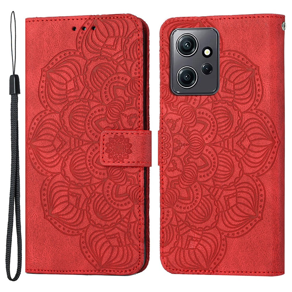 For Xiaomi Redmi Note 12 4G PU Leather Mandala Flower Imprinted Phone Case Wallet Stand Flip Cover