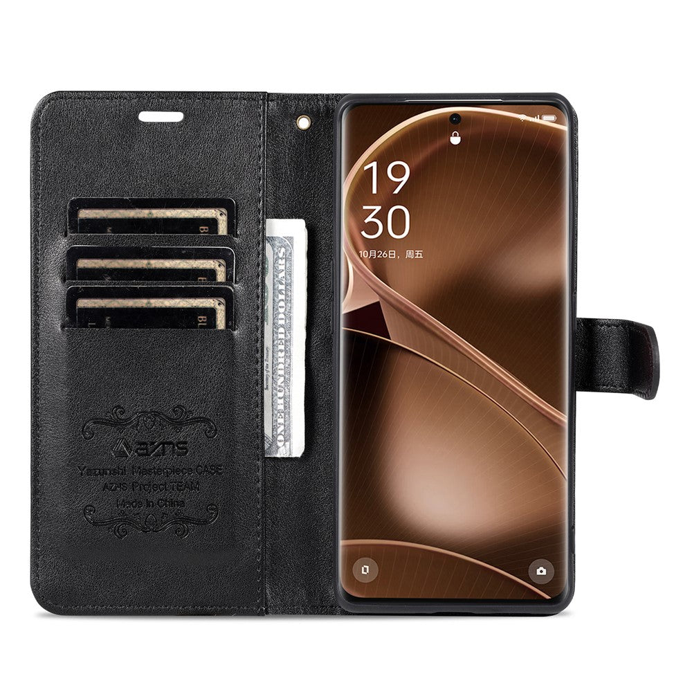 AZNS Mobile Phone Cover for Oppo Find X6 Drop-proof PU Leather Phone Case Stand Wallet Shell