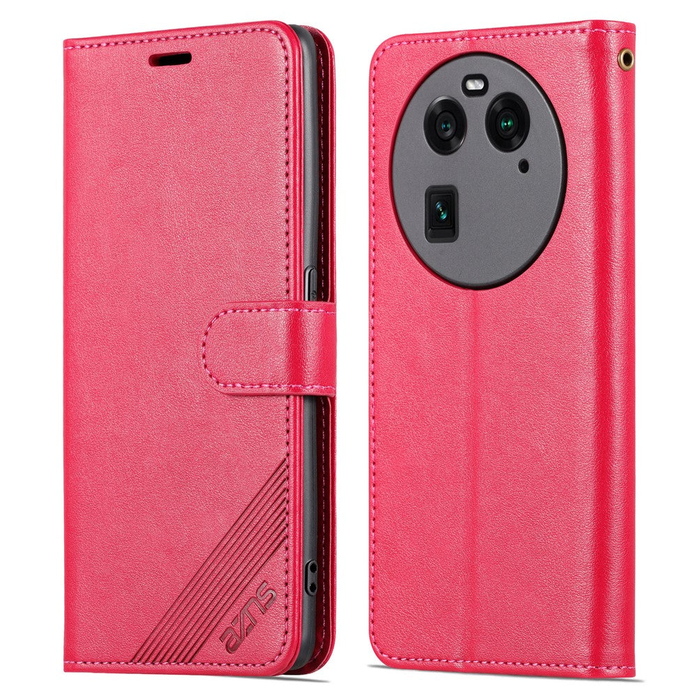 AZNS Mobile Phone Cover for Oppo Find X6 Drop-proof PU Leather Phone Case Stand Wallet Shell