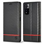 LC.IMEEKE För Xiaomi Redmi Note 12 Pro 4G / Note 11 Pro 4G (Mediatek) / 5G (Qualcomm) Kolfiberstruktur Stativfodral PU-läder Plånboksfodral