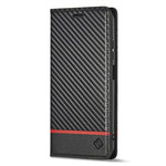 LC.IMEEKE För Xiaomi Redmi Note 12 Pro 4G / Note 11 Pro 4G (Mediatek) / 5G (Qualcomm) Kolfiberstruktur Stativfodral PU-läder Plånboksfodral