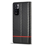 LC.IMEEKE För Xiaomi Redmi Note 12 Pro 4G / Note 11 Pro 4G (Mediatek) / 5G (Qualcomm) Kolfiberstruktur Stativfodral PU-läder Plånboksfodral