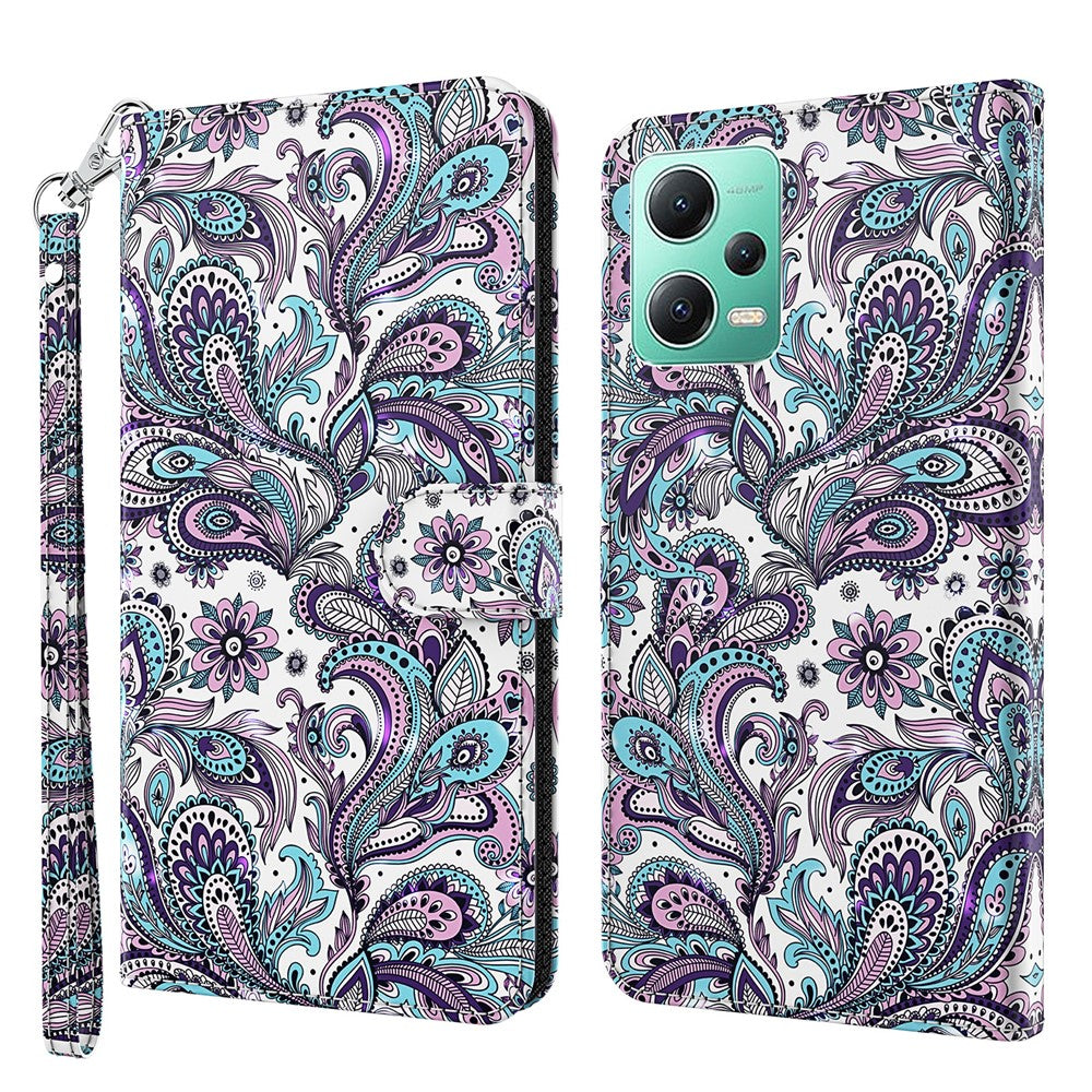 For Xiaomi Redmi Note 12 5G (China) / (India) / (Global) / Poco X5 5G Leather Phone Case 3D Pattern Printing Stand Wallet Cover