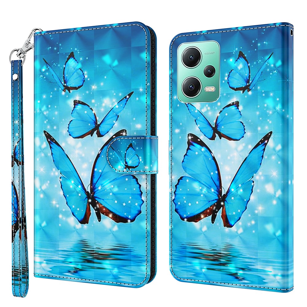 For Xiaomi Redmi Note 12 5G (China) / (India) / (Global) / Poco X5 5G Leather Phone Case 3D Pattern Printing Stand Wallet Cover