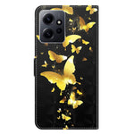 For Xiaomi Redmi Note 12 4G Wallet Leather Phone Case 3D Pattern Printing Stand Cover with Strap