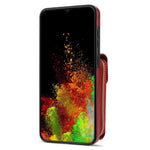 Samsung Galaxy A12-etui med lynlås og kortholder, PU-læderbeklædt TPU-stativetui