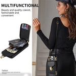 For iPhone 12 Pro Max 6.7 inch Leather Coated TPU Kickstand Case Zipper Card Holder Pouch Phone Cover
