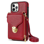 For iPhone 12 Pro Max 6.7 inch Leather Coated TPU Kickstand Case Zipper Card Holder Pouch Phone Cover