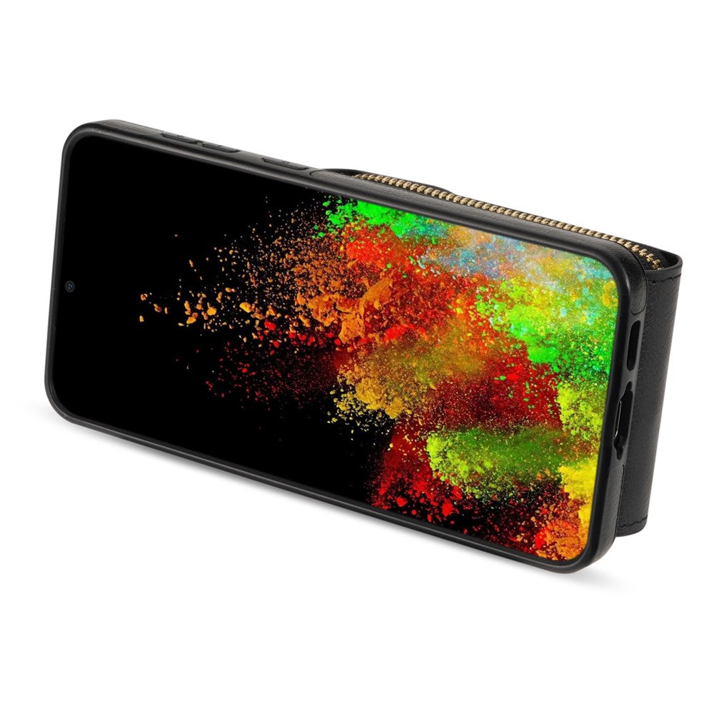 Axelbandsskal till Samsung Galaxy A52 4G / 5G / A52s 5G, PU-läder + TPU-dragkedja med korthållare, stativ