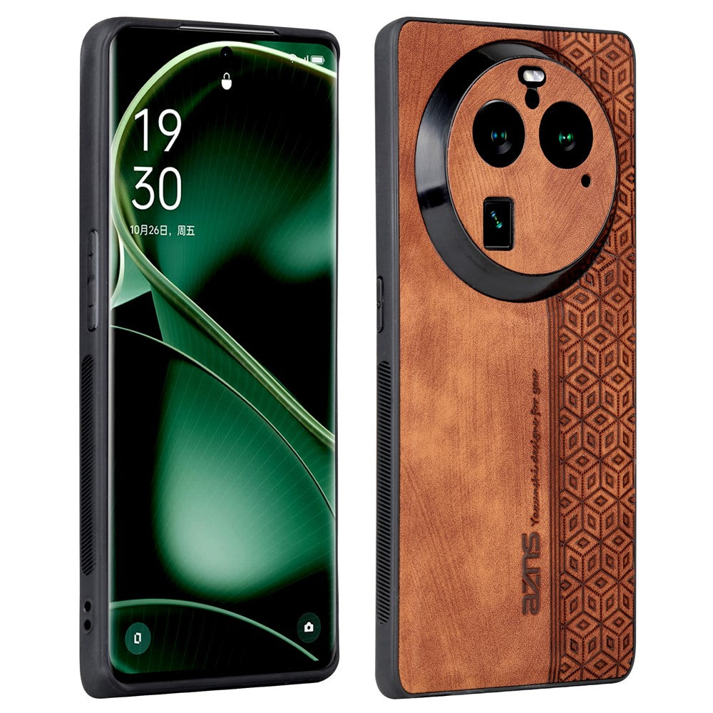 AZNS For Oppo Find X6 Pro Phone Case Imprinted PU Leather Coated TPU Protective Back Cover
