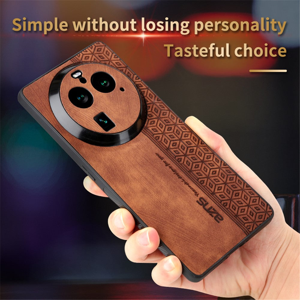 AZNS For Oppo Find X6 Pro Phone Case Imprinted PU Leather Coated TPU Protective Back Cover
