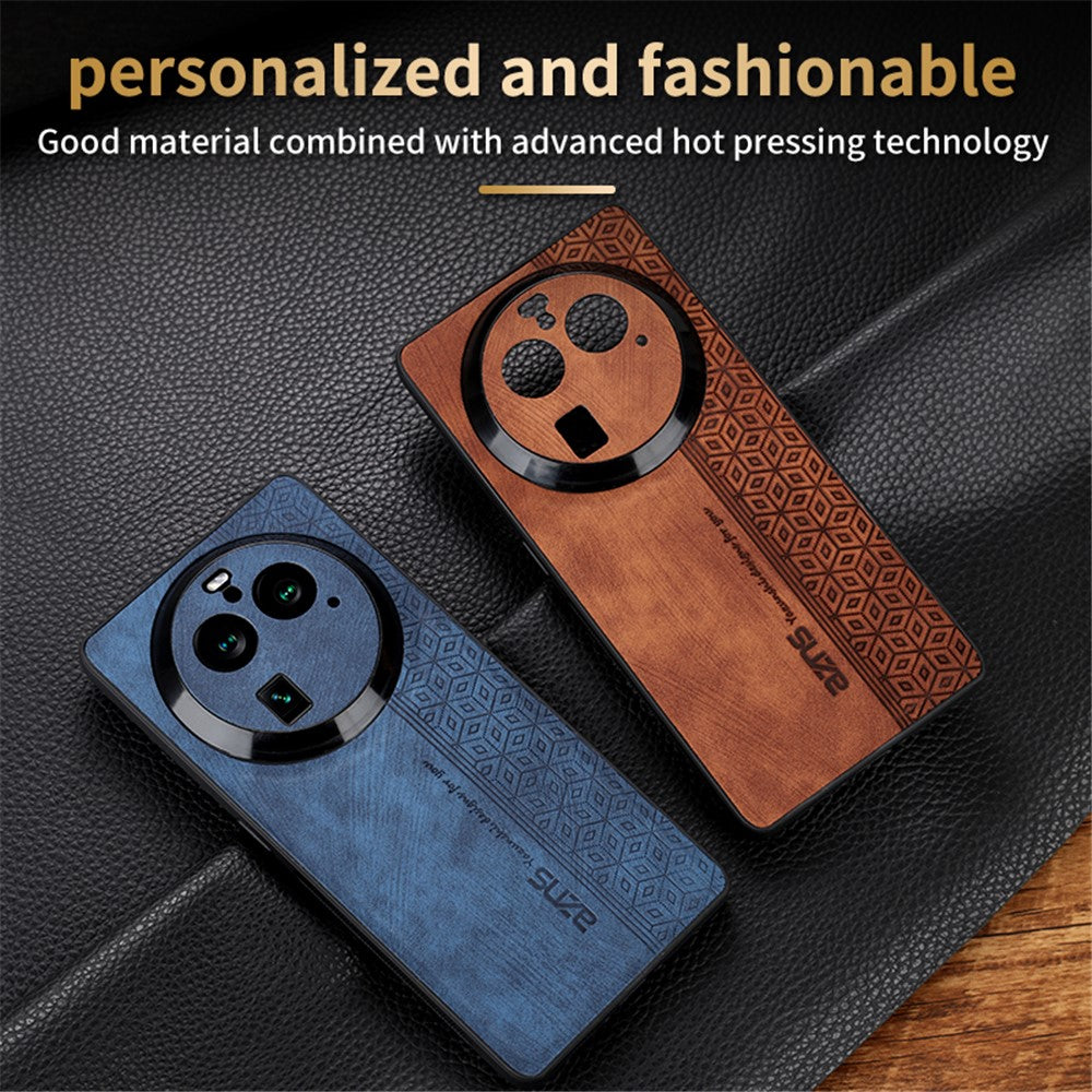 AZNS For Oppo Find X6 Pro Phone Case Imprinted PU Leather Coated TPU Protective Back Cover