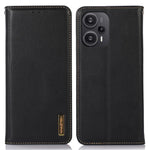 KHAZNEH mobilskal till Xiaomi Redmi Note 12 Turbo / Poco F5 5G RFID-blockerande plånboksfodral i äkta kohudläder