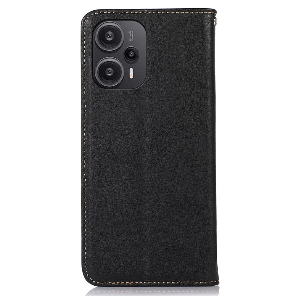 KHAZNEH mobilskal till Xiaomi Redmi Note 12 Turbo / Poco F5 5G RFID-blockerande plånboksfodral i äkta kohudläder
