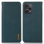 KHAZNEH mobilskal till Xiaomi Redmi Note 12 Turbo / Poco F5 5G RFID-blockerande plånboksfodral i äkta kohudläder