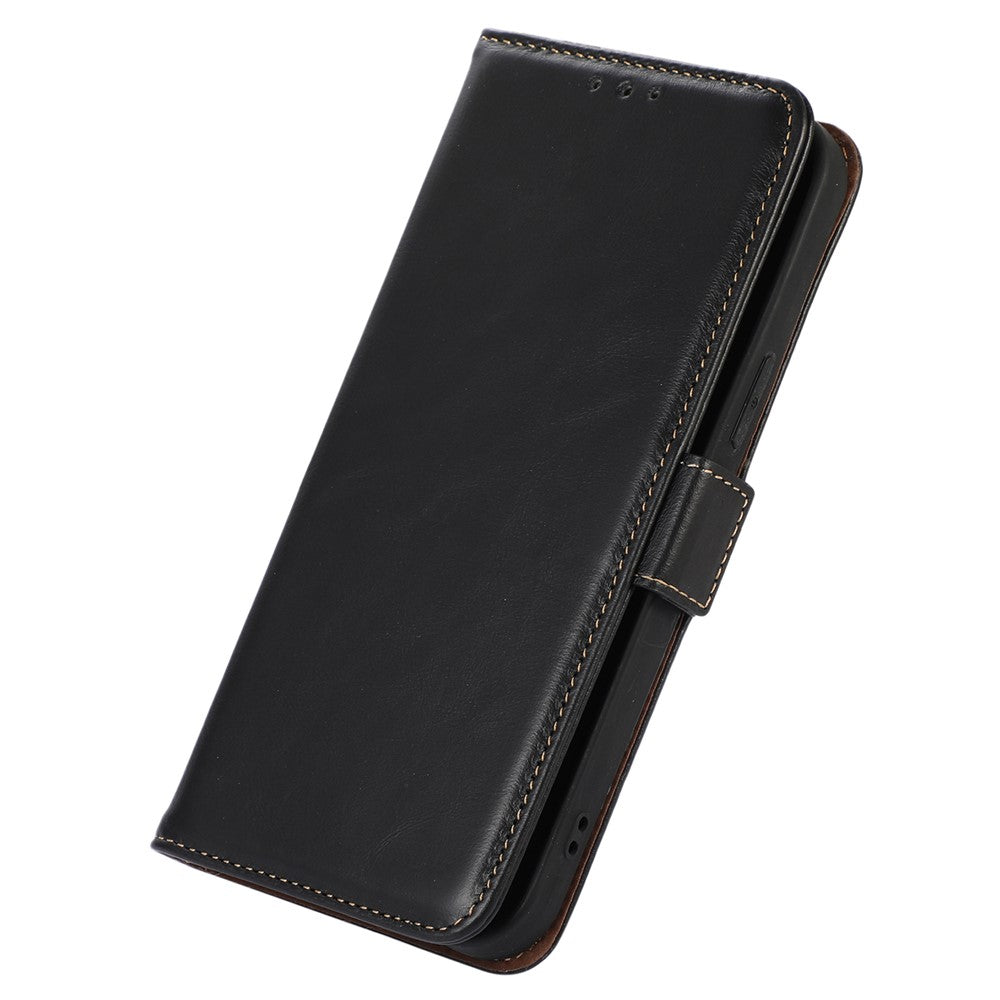 For Xiaomi Redmi Note 12 Turbo / Poco F5 5G Protective Case RFID Blocking Genuine Cowhide Leather Stand Phone Cover