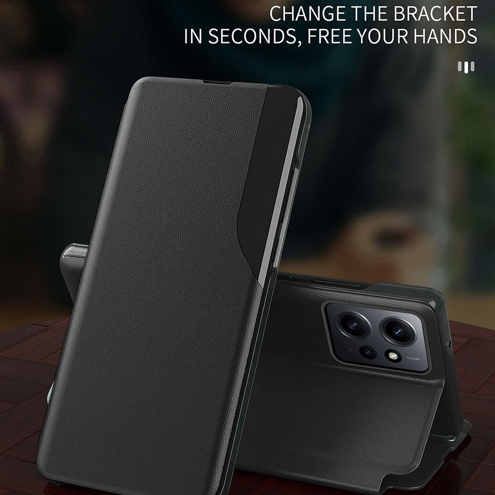 For Xiaomi Redmi Note 12 4G Stand Case Anti-Scratch PU Leather Phone Cover