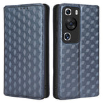 Huawei P60 / P60 Pro Rhombus Imprint PU-läderfodral med fällbart stativ, plånboksfodral