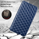 Huawei P60 / P60 Pro Rhombus Imprint PU-läderfodral med fällbart stativ, plånboksfodral