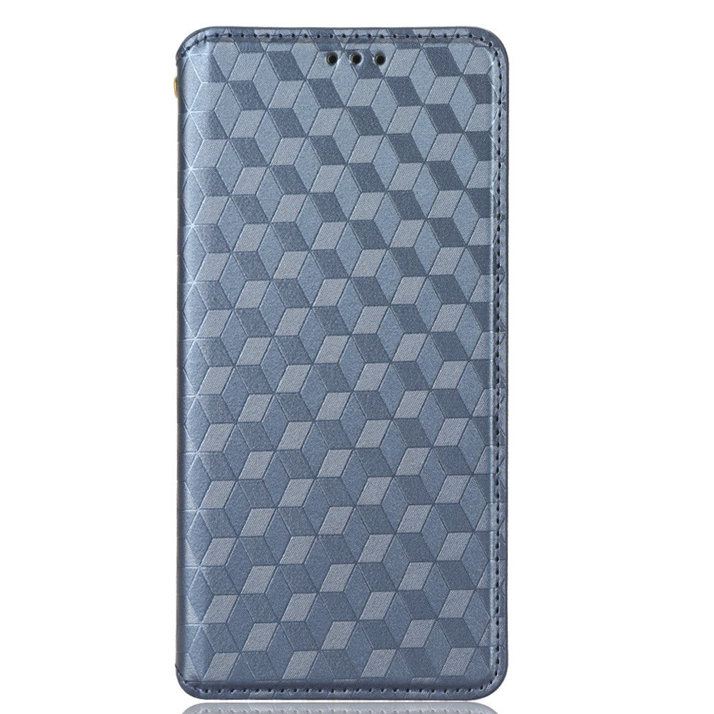 Huawei P60 / P60 Pro Rhombus Imprint PU-läderfodral med fällbart stativ, plånboksfodral