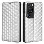 Huawei P60 / P60 Pro Rhombus Imprint PU-läderfodral med fällbart stativ, plånboksfodral