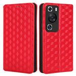 Huawei P60 / P60 Pro Rhombus Imprint PU-läderfodral med fällbart stativ, plånboksfodral