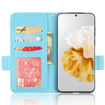 Huawei P60 / P60 Pro Litchi Texture PU Läder Plånboksfodral Skyddande Stativ mobilfodral med Rem