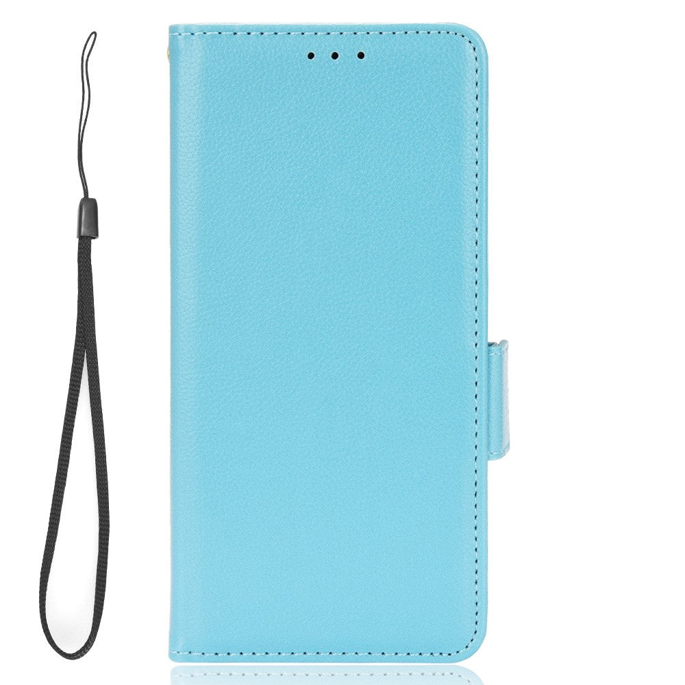 Huawei P60 / P60 Pro Litchi Texture PU Läder Plånboksfodral Skyddande Stativ mobilfodral med Rem