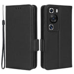 For Huawei P60 / P60 Pro Litchi Texture PU Leather Wallet Protective Case Stand Phone Cover with Strap
