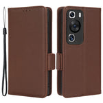 For Huawei P60 / P60 Pro Litchi Texture PU Leather Wallet Protective Case Stand Phone Cover with Strap
