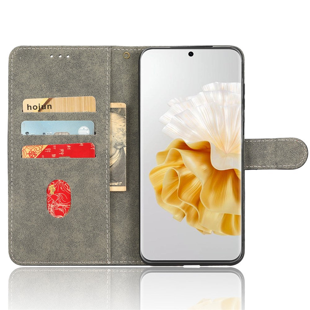 Huawei P60 / P60 Pro Anti-kollisionsstativfodral RFID-blockerande plånboksfodral i läder med rem