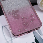 KADEM Til Samsung Galaxy A24 4G (162.1 x 77.6 x 8.3mm) Blomstret Telefoncover Rhinestone-dekoreret Gradient Glitter TPU Cover