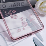 KADEM For Samsung Galaxy M53 5G Phone Case with Kickstand Electroplating Flower Pattern Rhinestone Phone Cover