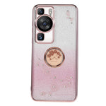 KADEM För Huawei P60 Blommönster Stativ TPU-skal Strass Gradient Glitter TPU-skydd