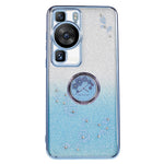 KADEM För Huawei P60 Blommönster Stativ TPU-skal Strass Gradient Glitter TPU-skydd