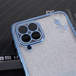 KADEM For Samsung Galaxy M33 5G (Global Version) Gradient Glitter TPU Case Flower Pattern Bling Rhinestone Cover