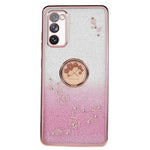 KADEM För Samsung Galaxy S20 FE / FE 5G / FE 2022 / S20 Lite Strass Stativ mobilskal Blommönster Gradient Glitter TPU Skal