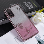 KADEM For Samsung Galaxy S20 FE / FE 5G / FE 2022 / S20 Lite Rhinestone Gradient Glitter TPU Case Flower Pattern Phone Cover
